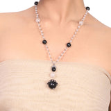 Silver Plated Dor Rose Quartz Necklace Set