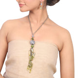 Silver Plated Dor Peridot Zircon Necklace Set
