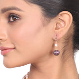 Black Plated Dor Pink Pearl Necklace Set