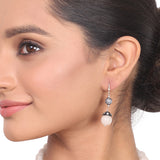 Silver Plated Dor White Opal Necklace Set