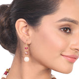 Gold Plated Dor Ruby Jade Necklace Set