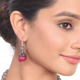 Silver Plated Dor Ruby Labradorite Necklace Set