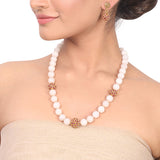 Gold Plated Dor White Opal Neckace Set