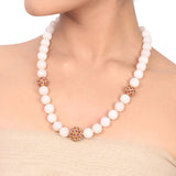 Gold Plated Dor White Opal Neckace Set