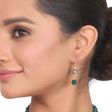 Silver Plated Dor Green Onyx Zircon Necklace  Set