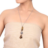 Silver Plated Dor Smokey Quartz Necklace Set