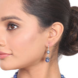 Silver Plated Dor Lapis Zircon Ball Necklace Set