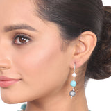 Silver Plated Dor Turquoise Pearl Necklace Set