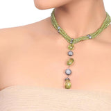 Silver Plated Dor Peridot  Necklace set