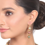 Gold Plated Dor Navrattan Beads Necklace Set