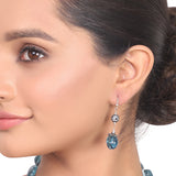 Silver Plated Dor Blue Agate Necklace Set