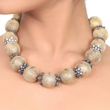 Gold Plated Dor Zircon Ball Necklace Set