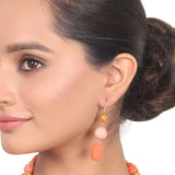 Gold Plated Dor Carved Coral Necklace Set