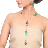 Gold Plated Dor Green Necklace Set
