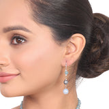 Silver Plated Dor Aqua Jade Necklace Set