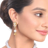 Gold Plated Samastham Blue Kundan Necktie Necklace Set