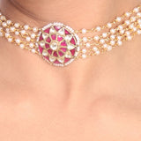 Gold Plated Samastham Kundan Choker Set
