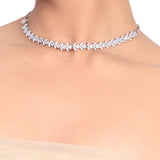 Silver Plated Samastham Zircon Choker Set