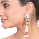 Gold & Silver Plated Kundala Pearl Tassel Jhumki Earrings