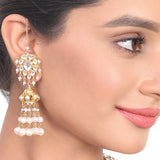 Gold Plated Vivaah Pearl Kundan Necklace Set