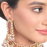 Gold Plated Statement Kundan Rani Set