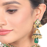 Gold Plated Vivaah Green Kundan Choker Set