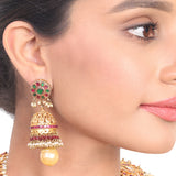 Gold Plated Vivaah Red Kundan Necklace Set