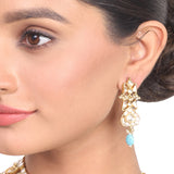 Gold Plated Vivaah Turquoise Kundan Necklace Set