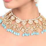 Gold Plated Vivaah Turquoise Kundan Necklace Set
