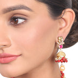 Gold Plated Vivaah Coral Pearl Kundan Necklace Set