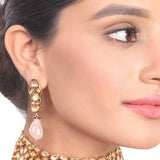 Gold Plated Vivaah Rose Quartz Kundan Choker Set