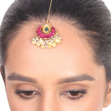 Gold Plated Vivaah Red Kundan Tikka