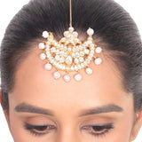 Gold Plated Vivaah Kundan Pearl Chand Tikka