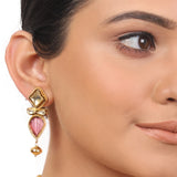 Gold Plated Taraash Tourmaline Gold Ball Necklace Set