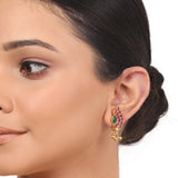 Gold Plated Taraash Red Kundan Long Necklace Set
