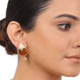 Gold Plated Taraash Citrine Zircon Necklace Set