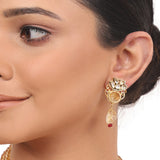 Gold Plated Taraash  Lemon Quartz Kundan Necklace Set
