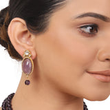 Gold Plated Taraash  Amethyst Kundan Necklace Set