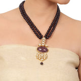 Gold Plated Taraash  Amethyst Kundan Necklace Set