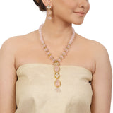 Gold Plated Taraash Pink Kundan Necklace Set