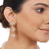 Gold Plated Taraash Pink Kundan Necklace Set