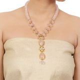 Gold Plated Taraash Pink Kundan Necklace Set