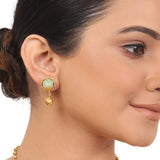 Gold Plated Taraash Blue Drop Necklace Set