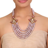 GOLD PLATED TEEJ RED KUNDAN NECKLACE