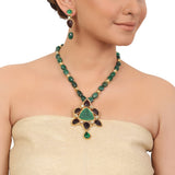 Gold Plated Taraash Tourmaline Necklace set