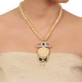 Gold Plated Taraash  Flower Necklace Set
