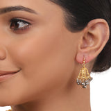 Gold Plated Ganga Jamuna Silver Ghungroo Necklace Set