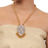 Silver Plated Ganga Jamuna Laxmi Necklace