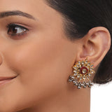 Gold Plated Ganga Jamuna  Ruby Kundan Necklace Set