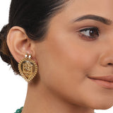 Gold Plated Ganga Jamuna Durga Necklace Set